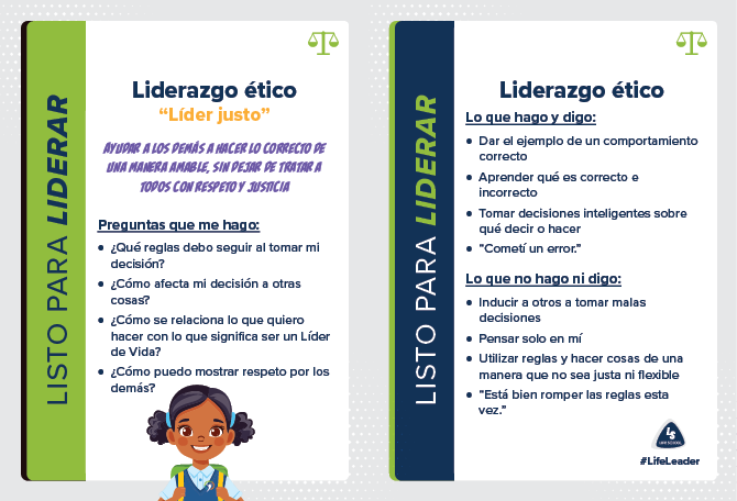 LL Action Card Elementary - Ethical Leadership- Spanish